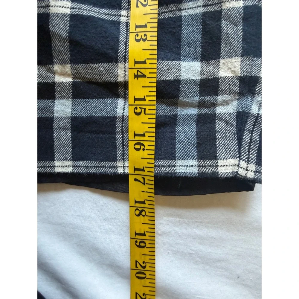 Tommy Hilfiger Womens Navy Blue Plaid Cotton Mini Skirt Size 4 Lined Preppy